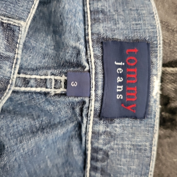Tommy Jeans Vintage Jeans 4 Button Fly Sz 3 Light Wash No Back Pockets 90s Y2K - Picture 6 of 7